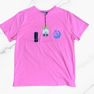 Chubbies Bright Pink Shirt with Blue Logo